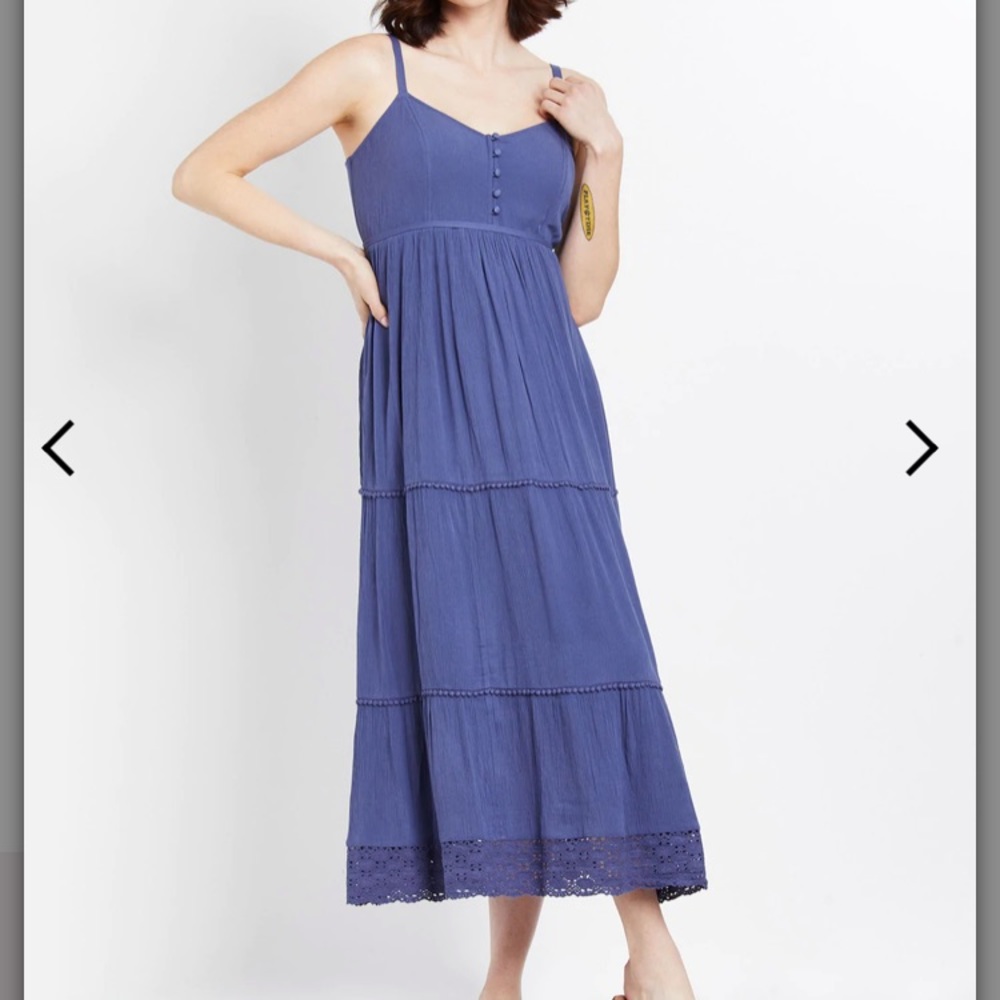 NWT Motherhood Maternity Crochet Detail Maxi Dress SIZE M